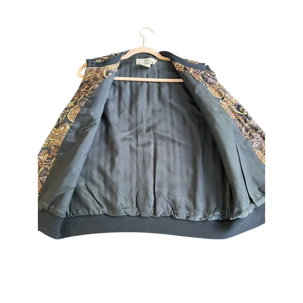 Vintage Women's Orvis 100% Silk Button Vest Paisley Quilted Medium Gorpcore - Picture 8 of 9